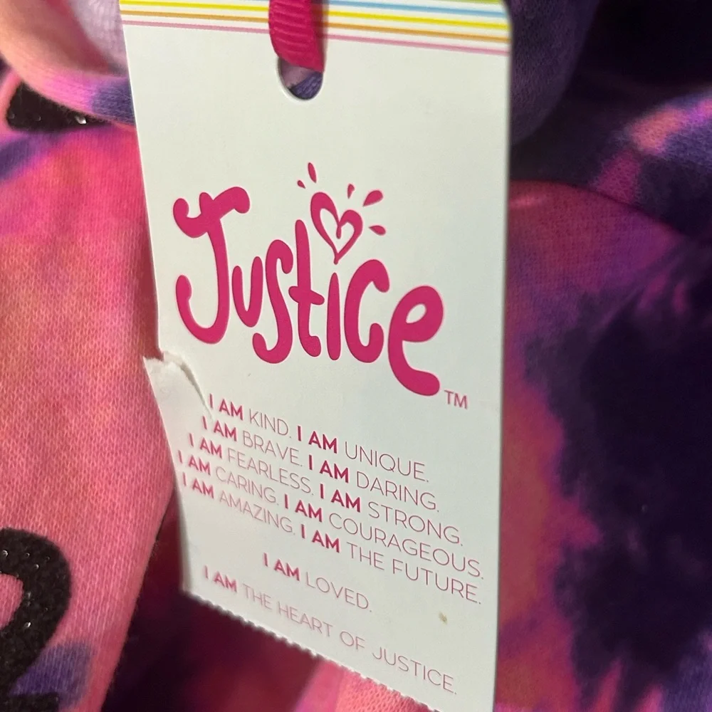 Justice Pink and Purple Tie-Dye Hoodie